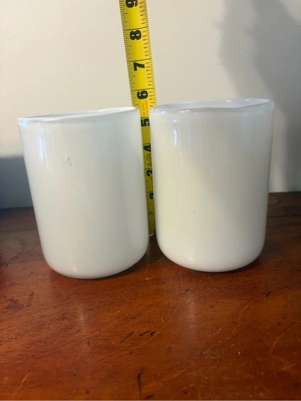 Pottery barn mineral votive set of 2 white glass cylinder holders
